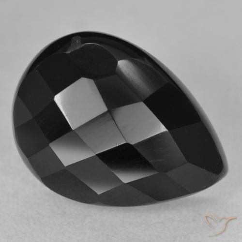9,17 ctw natürlicher Schwarz Onyx, Birnenform, Lichtundurchlässig
