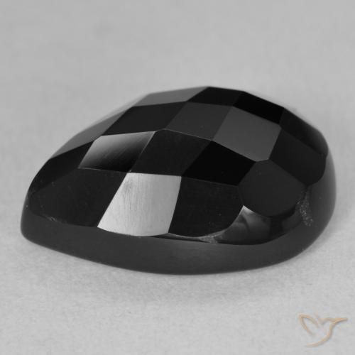 9,17 ctw natürlicher Schwarz Onyx, Birnenform, Lichtundurchlässig