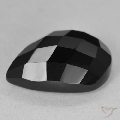 9,17 ctw natürlicher Schwarz Onyx, Birnenform, Lichtundurchlässig
