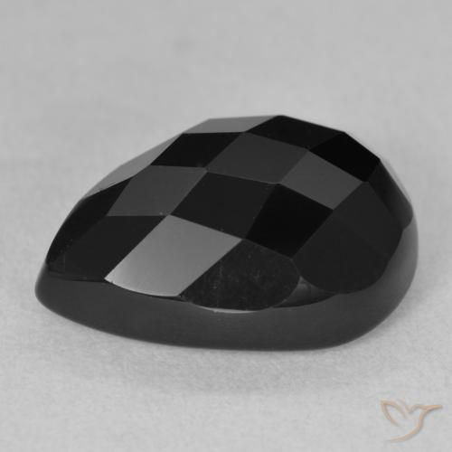 9,17 ctw natürlicher Schwarz Onyx, Birnenform, Lichtundurchlässig