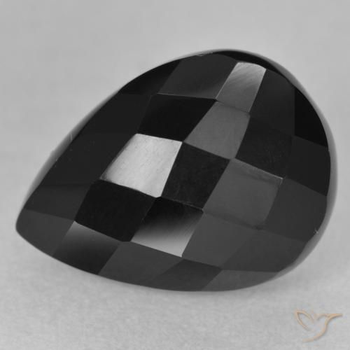 10.10ct Natürlicher Schwarz Onyx, Birnenform, Lichtundurchlässig