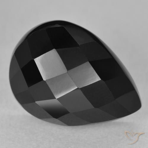 9,17 ctw natürlicher Schwarz Onyx, Birnenform, Lichtundurchlässig