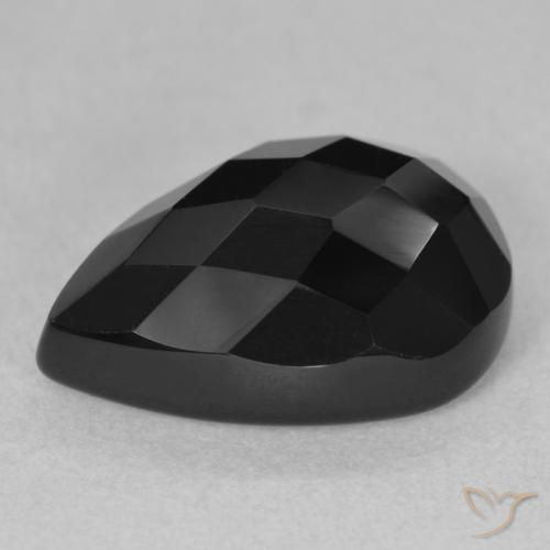 9,17 ctw natürlicher Schwarz Onyx, Birnenform, Lichtundurchlässig
