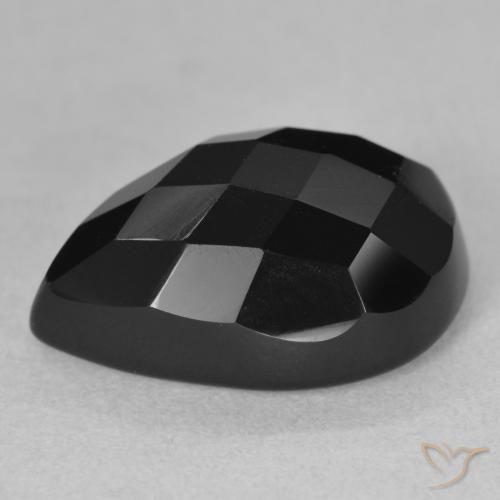 9,17 ctw natürlicher Schwarz Onyx, Birnenform, Lichtundurchlässig