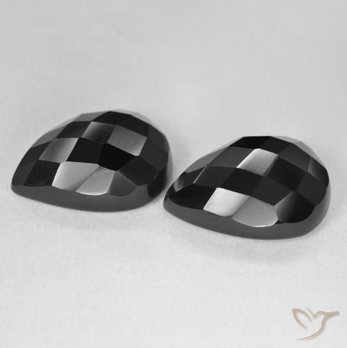19.62 ct natürliche Schwarz Onyx-Edelsteine, Birnenform, Lichtundurchlässig