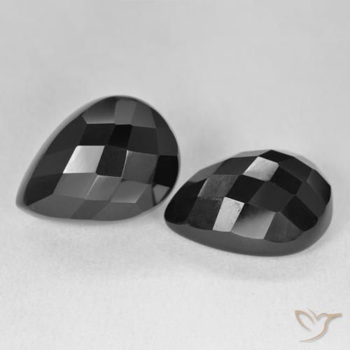 22.32 ct natürliche Schwarz Onyx-Edelsteine, Birnenform, Lichtundurchlässig