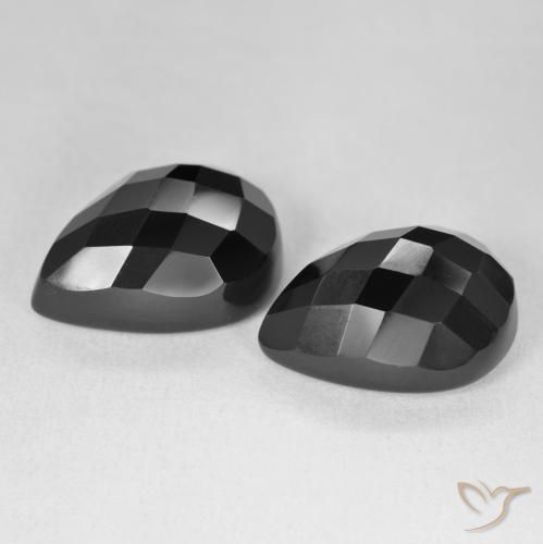 22.32 ct natürliche Schwarz Onyx-Edelsteine, Birnenform, Lichtundurchlässig