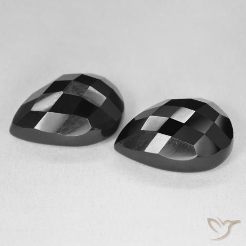 20.57 ct natürliche Schwarz Onyx-Edelsteine, Birnenform, Lichtundurchlässig