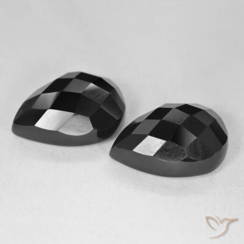 21.71 ct natürliche Schwarz Onyx-Edelsteine, Birnenform, Lichtundurchlässig