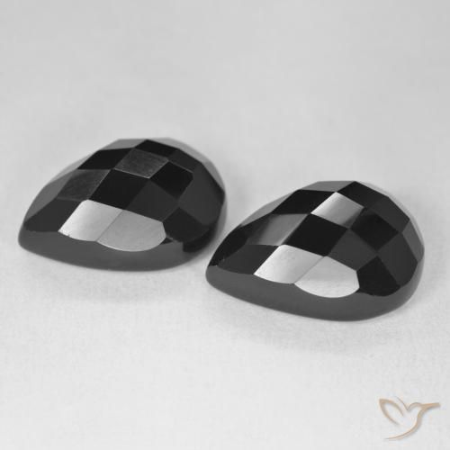 21.82 ct natürliche Schwarz Onyx-Edelsteine, Birnenform, Lichtundurchlässig