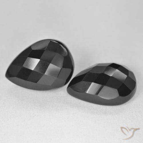 20.42 ct natürliche Schwarz Onyx-Edelsteine, Birnenform, Lichtundurchlässig