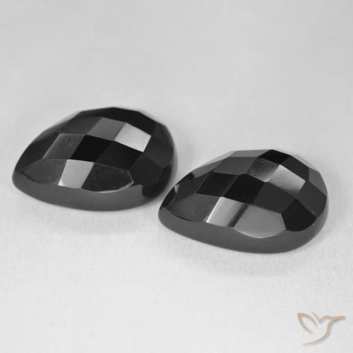 20.42 ct natürliche Schwarz Onyx-Edelsteine, Birnenform, Lichtundurchlässig