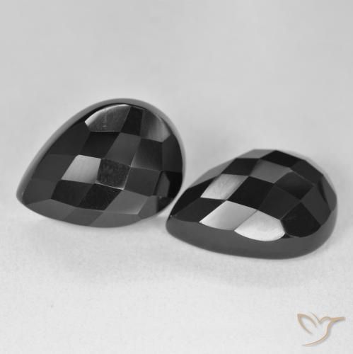 21.54 ct natürliche Schwarz Onyx-Edelsteine, Birnenform, Lichtundurchlässig