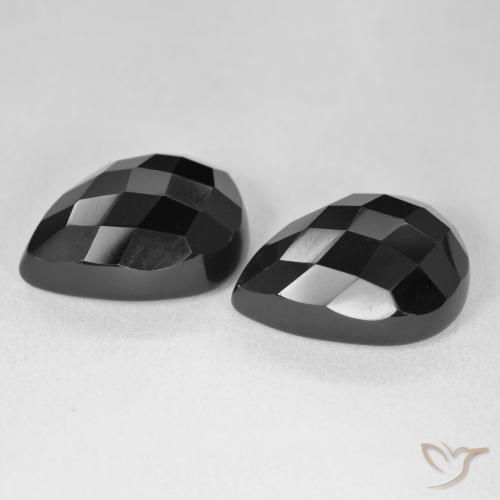 21.54 ct natürliche Schwarz Onyx-Edelsteine, Birnenform, Lichtundurchlässig