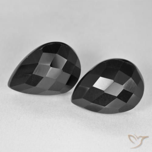 17.76ctw Natürlicher Schwarz Onyx, Birnenform, Lichtundurchlässig