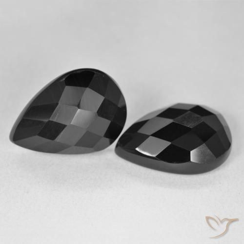 17.76 ct natürliche Schwarz Onyx-Edelsteine, Birnenform, Lichtundurchlässig