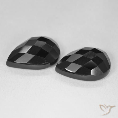17.76 ct natürliche Schwarz Onyx-Edelsteine, Birnenform, Lichtundurchlässig