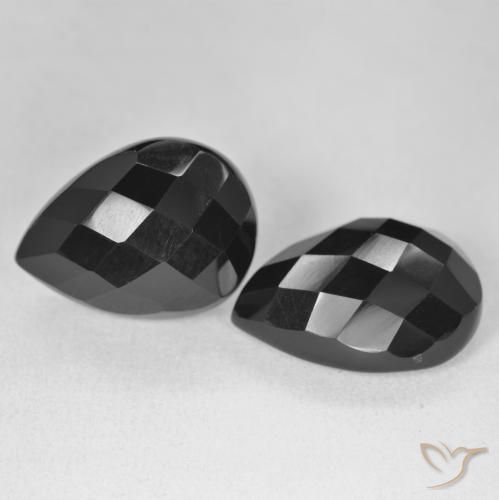 20.03 ct natürliche Schwarz Onyx-Edelsteine, Birnenform, Lichtundurchlässig
