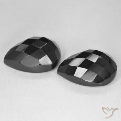 20.03 ct natürliche Schwarz Onyx-Edelsteine, Birnenform, Lichtundurchlässig