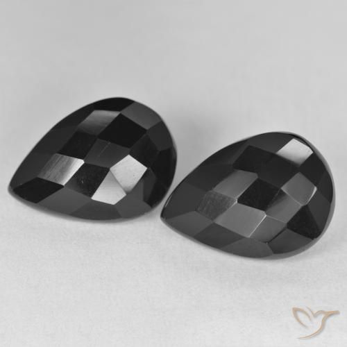 16.58ctw Natürlicher Schwarz Onyx, Birnenform, Lichtundurchlässig