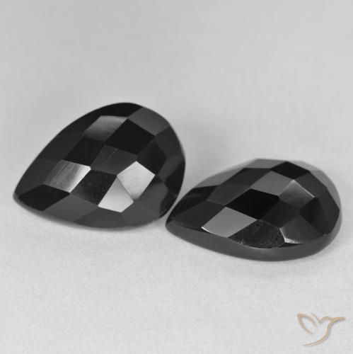 16.58 ct natürliche Schwarz Onyx-Edelsteine, Birnenform, Lichtundurchlässig