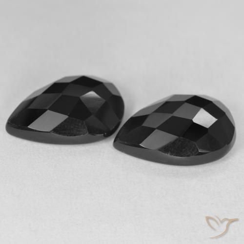 16.58 ct natürliche Schwarz Onyx-Edelsteine, Birnenform, Lichtundurchlässig