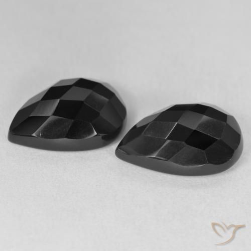 17.51 ct natürliche Schwarz Onyx-Edelsteine, Birnenform, Lichtundurchlässig