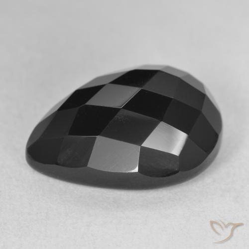 9,17 ctw natürlicher Schwarz Onyx, Birnenform, Lichtundurchlässig