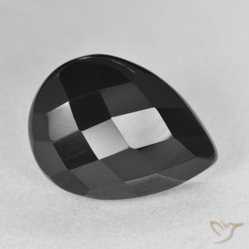 9,17 ctw natürlicher Schwarz Onyx, Birnenform, Lichtundurchlässig
