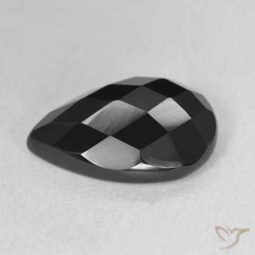 9,17 ctw natürlicher Schwarz Onyx, Birnenform, Lichtundurchlässig