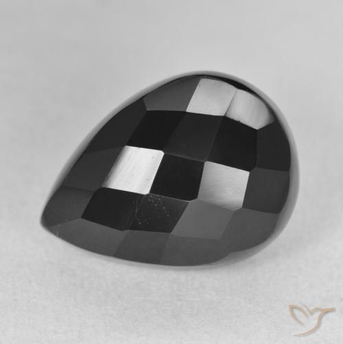 9,17 ctw natürlicher Schwarz Onyx, Birnenform, Lichtundurchlässig
