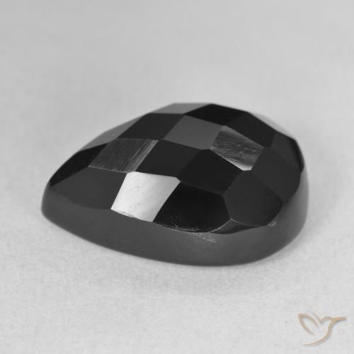9,17 ctw natürlicher Schwarz Onyx, Birnenform, Lichtundurchlässig