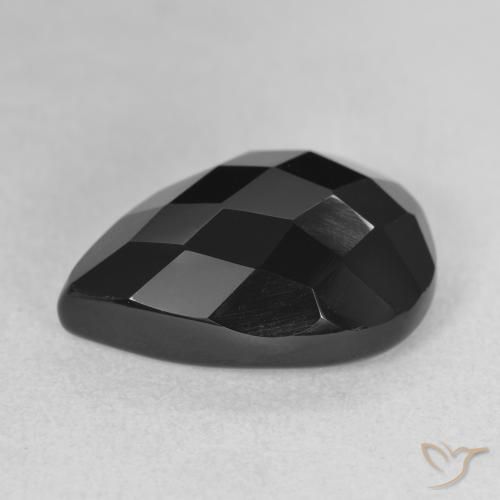9,17 ctw natürlicher Schwarz Onyx, Birnenform, Lichtundurchlässig