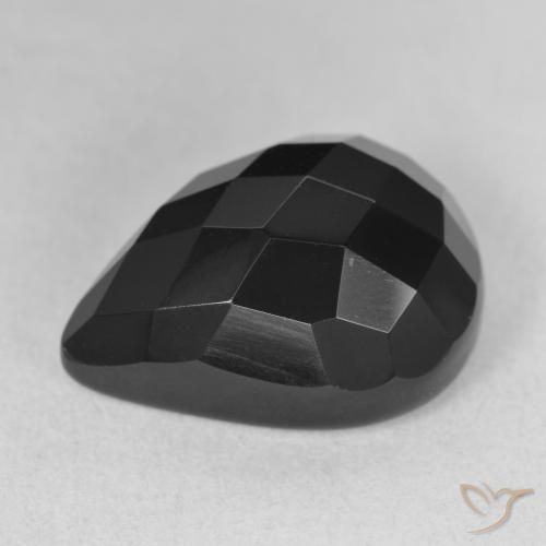 9,17 ctw natürlicher Schwarz Onyx, Birnenform, Lichtundurchlässig