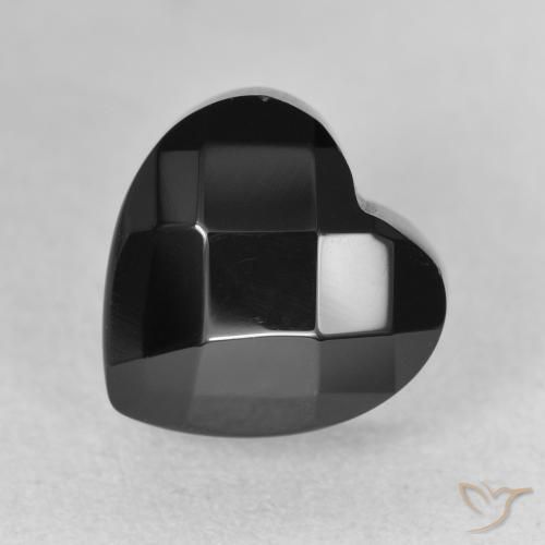 4.35ct Natürlicher Schwarz Onyx, Herz, Lichtundurchlässig