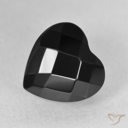 4.35ct Natürlicher Schwarz Onyx, Herz, Lichtundurchlässig