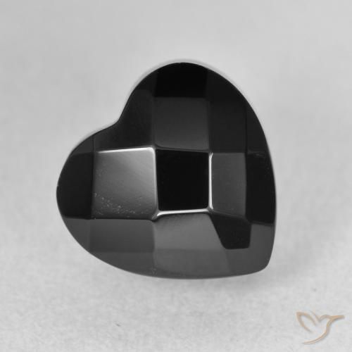4.29ct Natürlicher Schwarz Onyx, Herz, Lichtundurchlässig