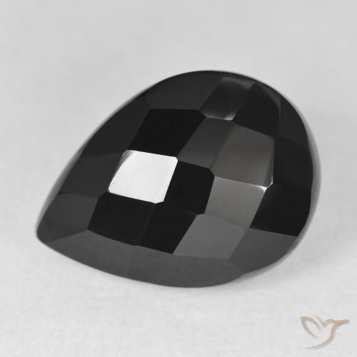10.08ct Natürlicher Schwarz Onyx, Birnenform, Lichtundurchlässig