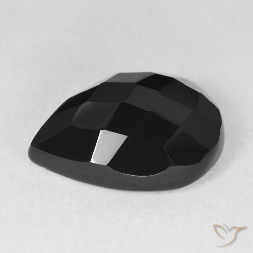 9,17 ctw natürlicher Schwarz Onyx, Birnenform, Lichtundurchlässig