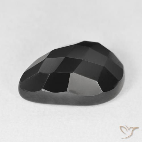 9,17 ctw natürlicher Schwarz Onyx, Birnenform, Lichtundurchlässig