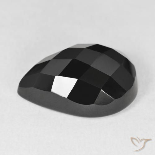 9,17 ctw natürlicher Schwarz Onyx, Birnenform, Lichtundurchlässig