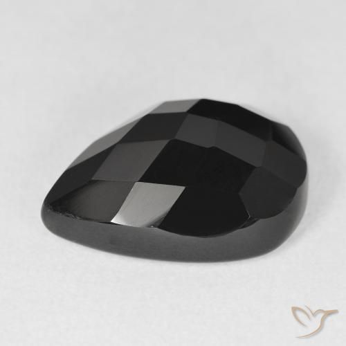 9,17 ctw natürlicher Schwarz Onyx, Birnenform, Lichtundurchlässig