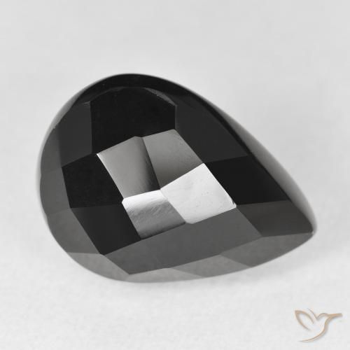 9,17 ctw natürlicher Schwarz Onyx, Birnenform, Lichtundurchlässig