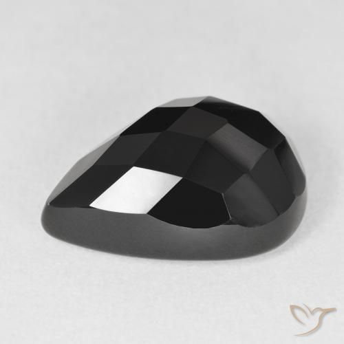 9,17 ctw natürlicher Schwarz Onyx, Birnenform, Lichtundurchlässig