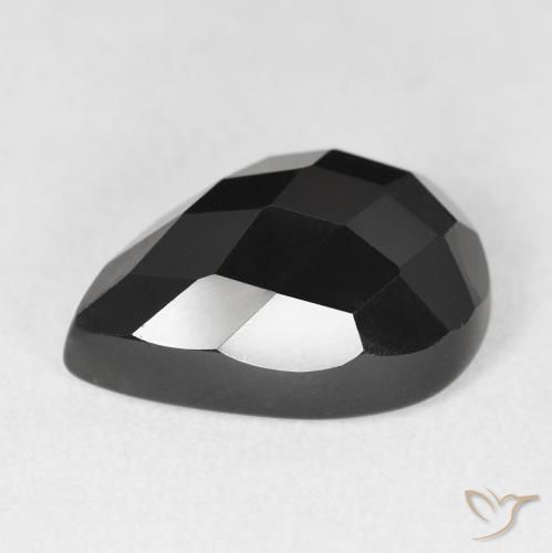 9,17 ctw natürlicher Schwarz Onyx, Birnenform, Lichtundurchlässig