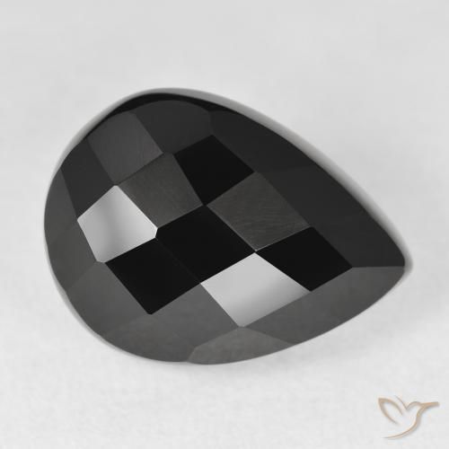 9,17 ctw natürlicher Schwarz Onyx, Birnenform, Lichtundurchlässig