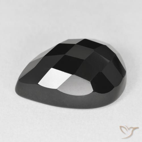 9,17 ctw natürlicher Schwarz Onyx, Birnenform, Lichtundurchlässig