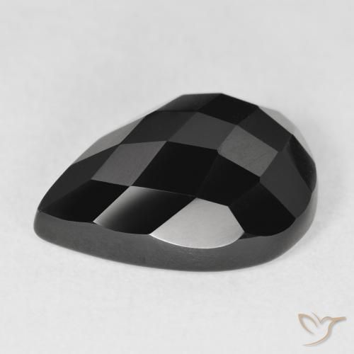 9,17 ctw natürlicher Schwarz Onyx, Birnenform, Lichtundurchlässig