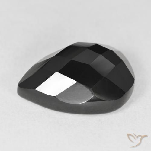 9,17 ctw natürlicher Schwarz Onyx, Birnenform, Lichtundurchlässig