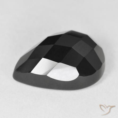 9,17 ctw natürlicher Schwarz Onyx, Birnenform, Lichtundurchlässig